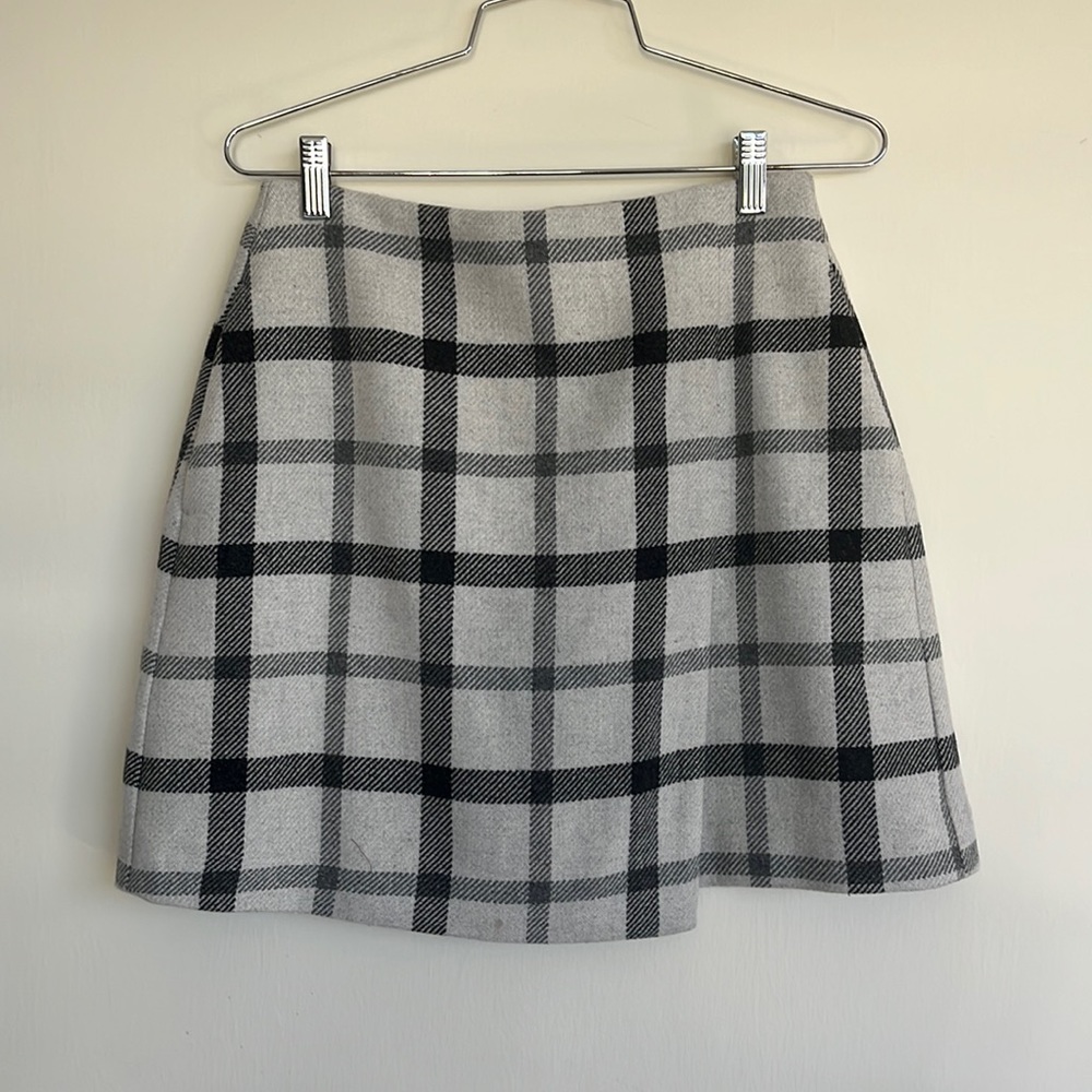 Wool plaid skirt from Uniqlo
